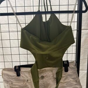 Olive Green Women's Halter Top